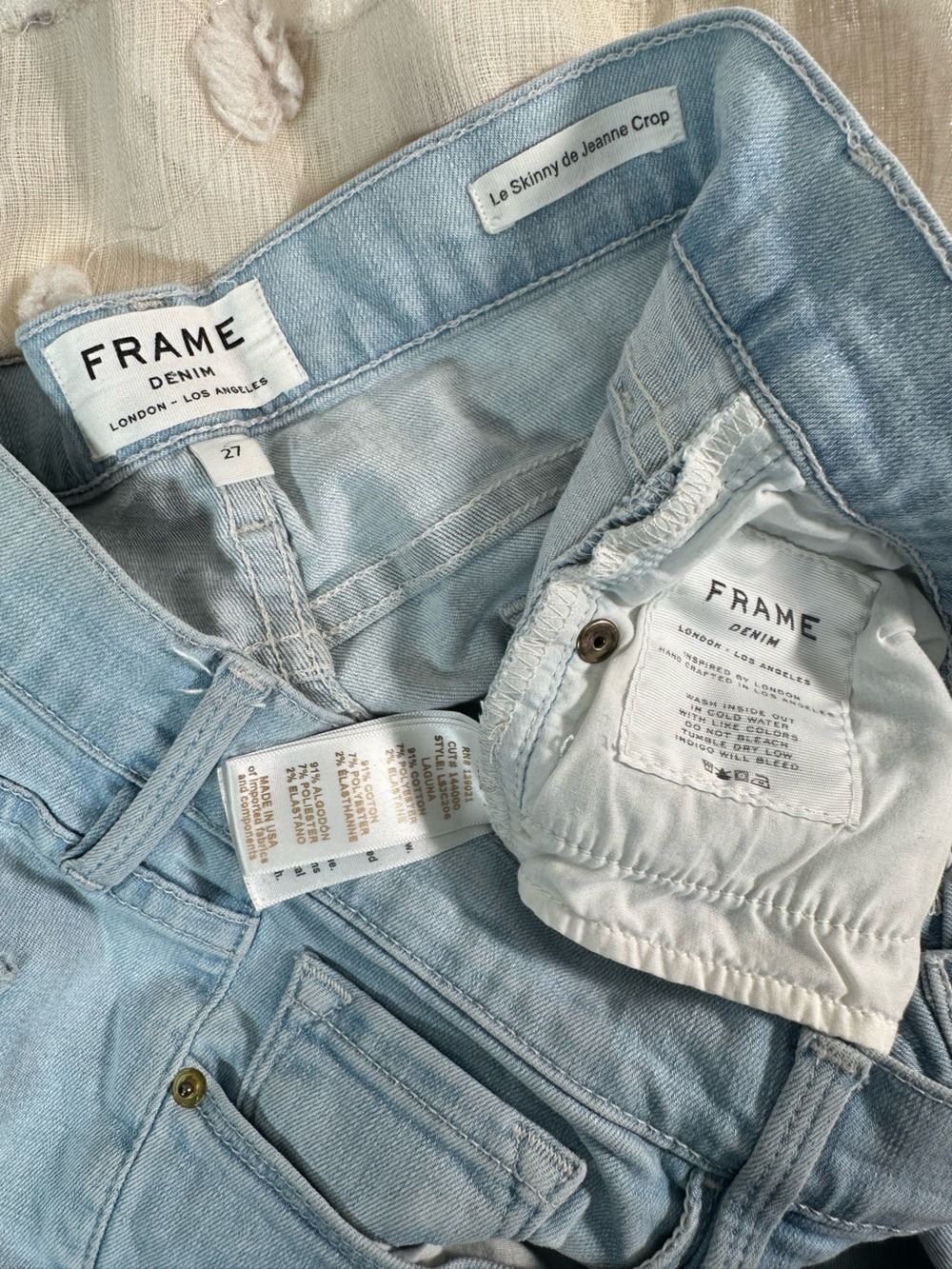 Frame Denim Women’s Light Wash Skinny Jeans Size 27 - Picture 6 of 6